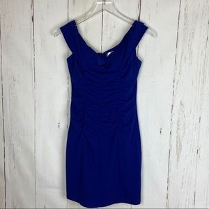 Love, Nickie Lew | Blue Off Shoulder Rouched Dress